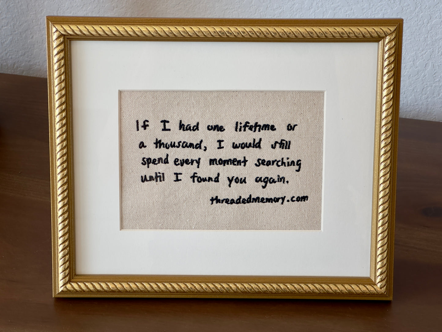 Custom Embroidered Handwritten Memory