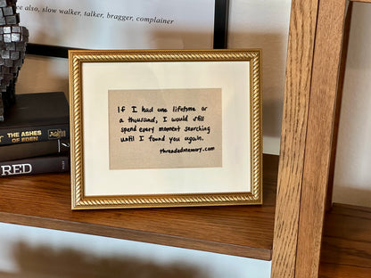 Custom Embroidered Handwritten Memory