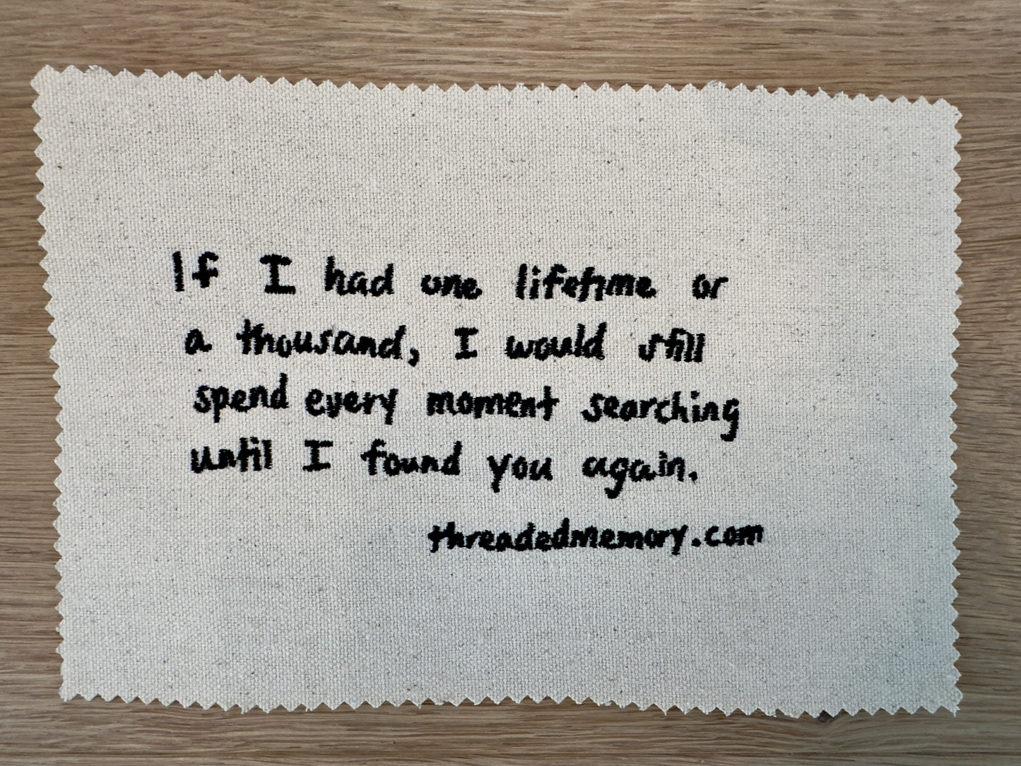Custom Embroidered Handwritten Memory
