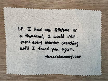 Custom Embroidered Handwritten Memory