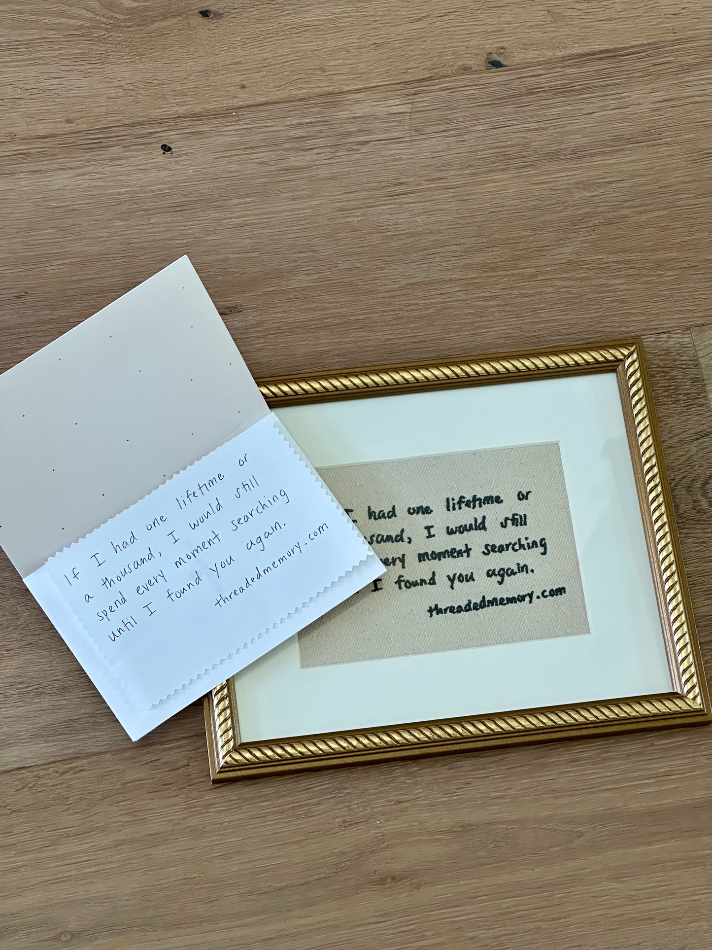 Custom Embroidered Handwritten Memory