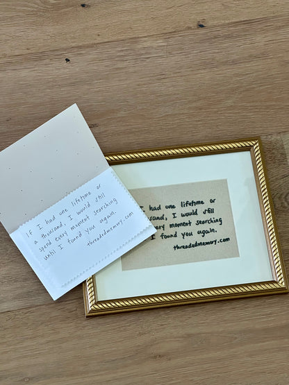 Custom Embroidered Handwritten Memory